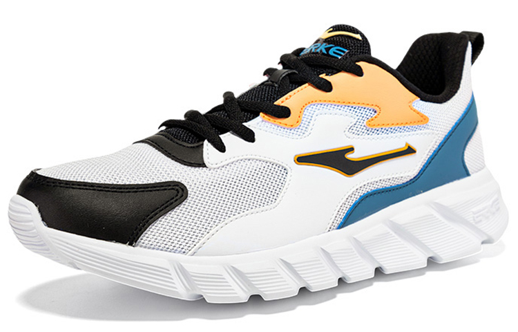 Erke Comfortable Abrasion Resistant, Breathable, Lightweight Low top Running Shoes Men’s White Black