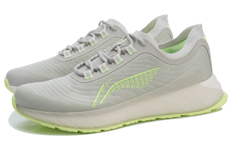 Li Ning Lightweight Rebound Cushioning Rebound Cushioning Low top Running Shoes Unisex Bud Yellow Gray