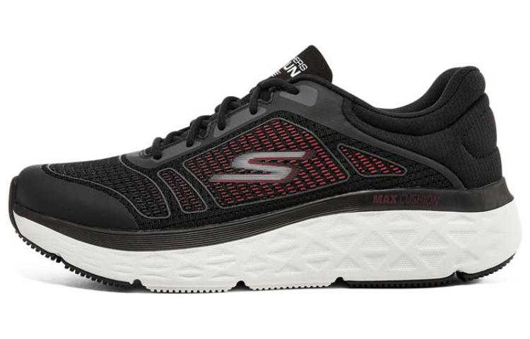 Skechers Skechers Max Cushioning comfortable thick sole shock-absorbing wear-resistant breathable and lightweight low-top running shoes men's black and red