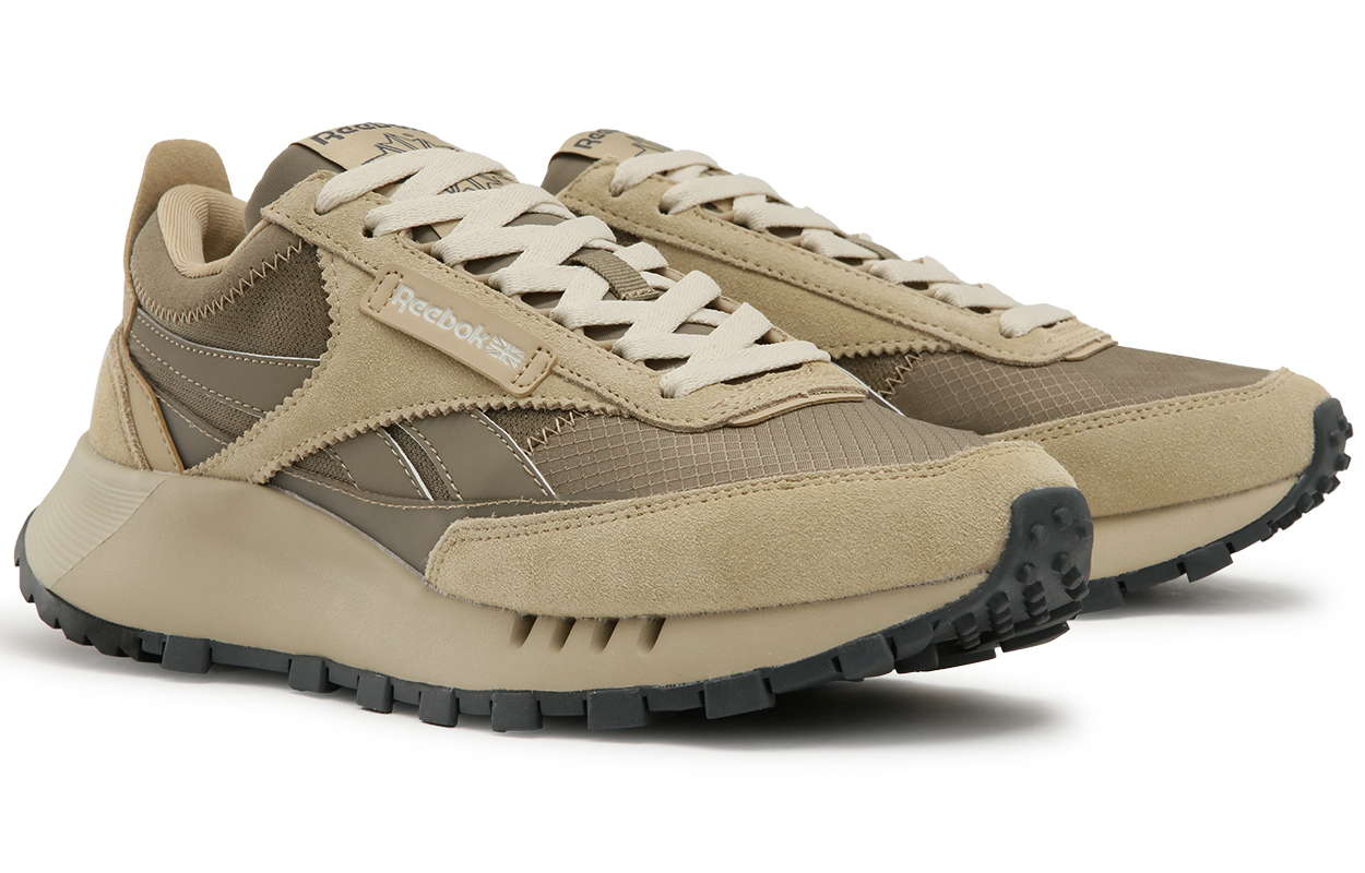 Reebok CL LEGACY W+ Abrasion Resistant Height Increasing Low top Running Shoes Unisex Light Khaki