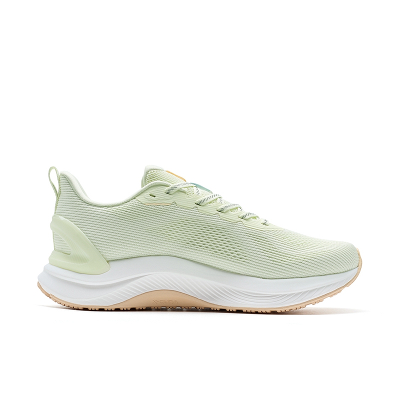 XTEP Ride ET Running Shoes Women’s Low Top Cream Yellow Green/Sail White