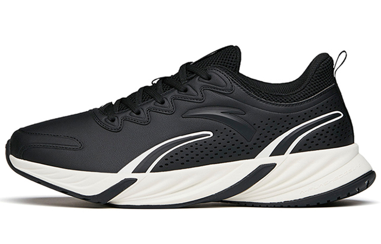 Anta Cushioning Slip Resistant Abrasion Resistant Low top Running Shoes Men’s Black White