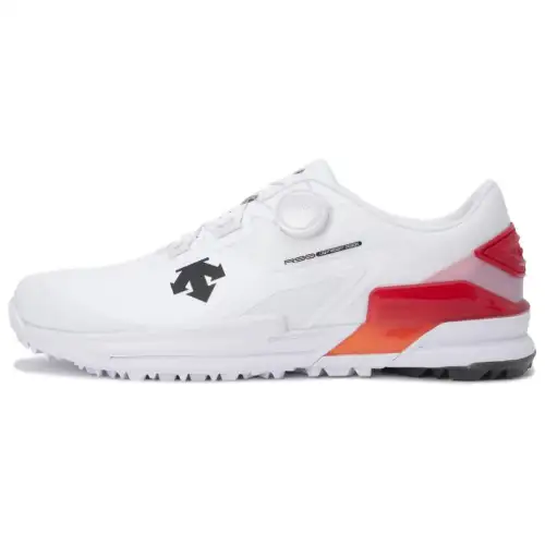DESCENTE Cushioning, Wear Resistant Low top Golf Shoes Men's Orange White