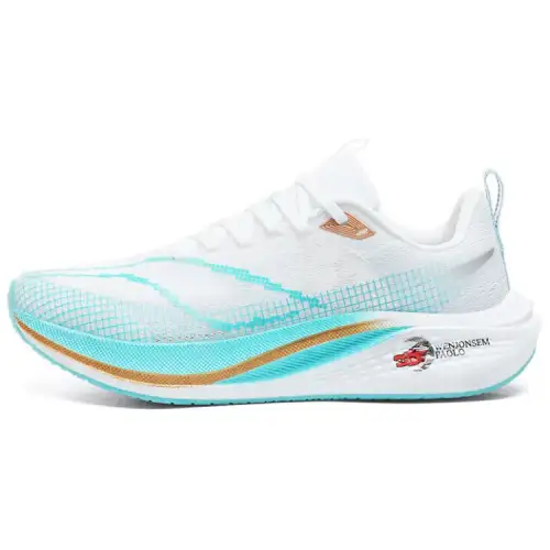 Li Ning Red Hare 7 Pro Slip Resistant Abrasion Resistant Low top Carbon Plate Running Shoes Unisex White Cyan