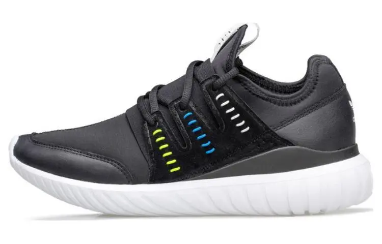 Adidas Tubular Radial Leather Cushioning Slip Resistant Cushioning Slip Resistant Low top Running Shoes Unisex Black