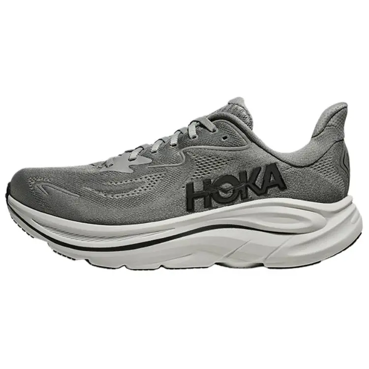 HOKA ONE ONE CLIFTON 10 Rubber/EVA Midsole Trail Running Marathon Training Running Shoes Men's Gray