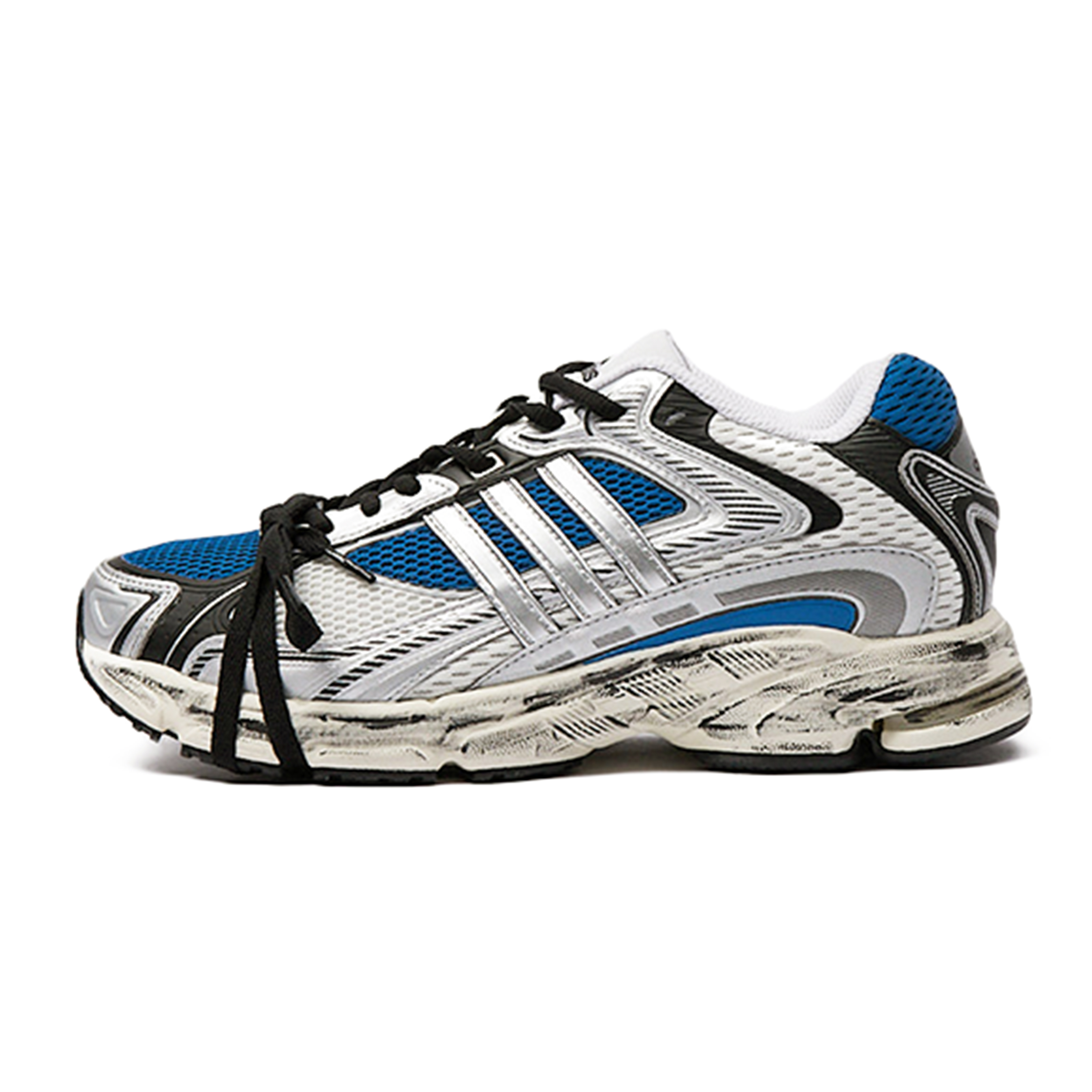 Adidas Originals Response Fabric Cushioning Slip Resistant Low top Casual Running Shoes Unisex Black Silver Blue