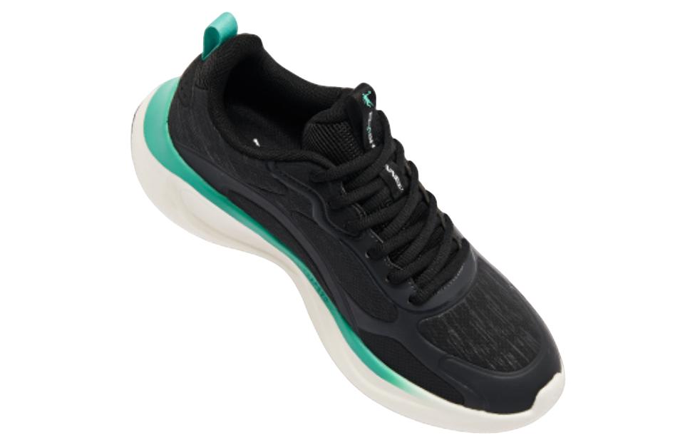 QIAODAN Comfortable Cushioning Slip Resistant Abrasion Resistant Low top Running Shoes Men’s Black Green