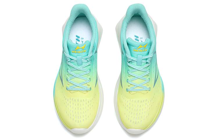 HEALTH Flowing Shadow Fashion Cushioning Slip Resistant Breathable Low top Marathon Sprint Running Shoes Unisex Lemon