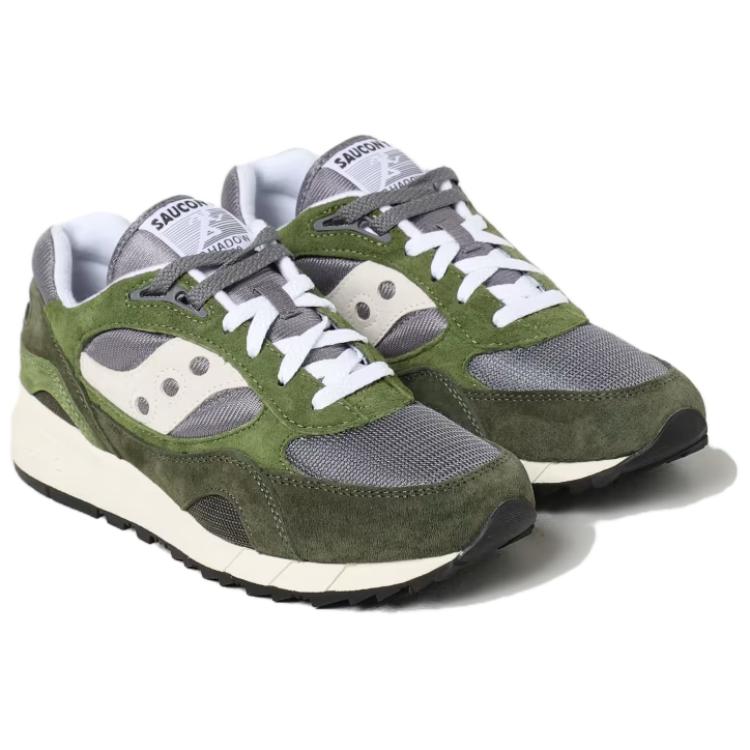 Saucony Shadow 6000 Slip Resistant Abrasion Resistant Low top Running Shoes Men’s Green White