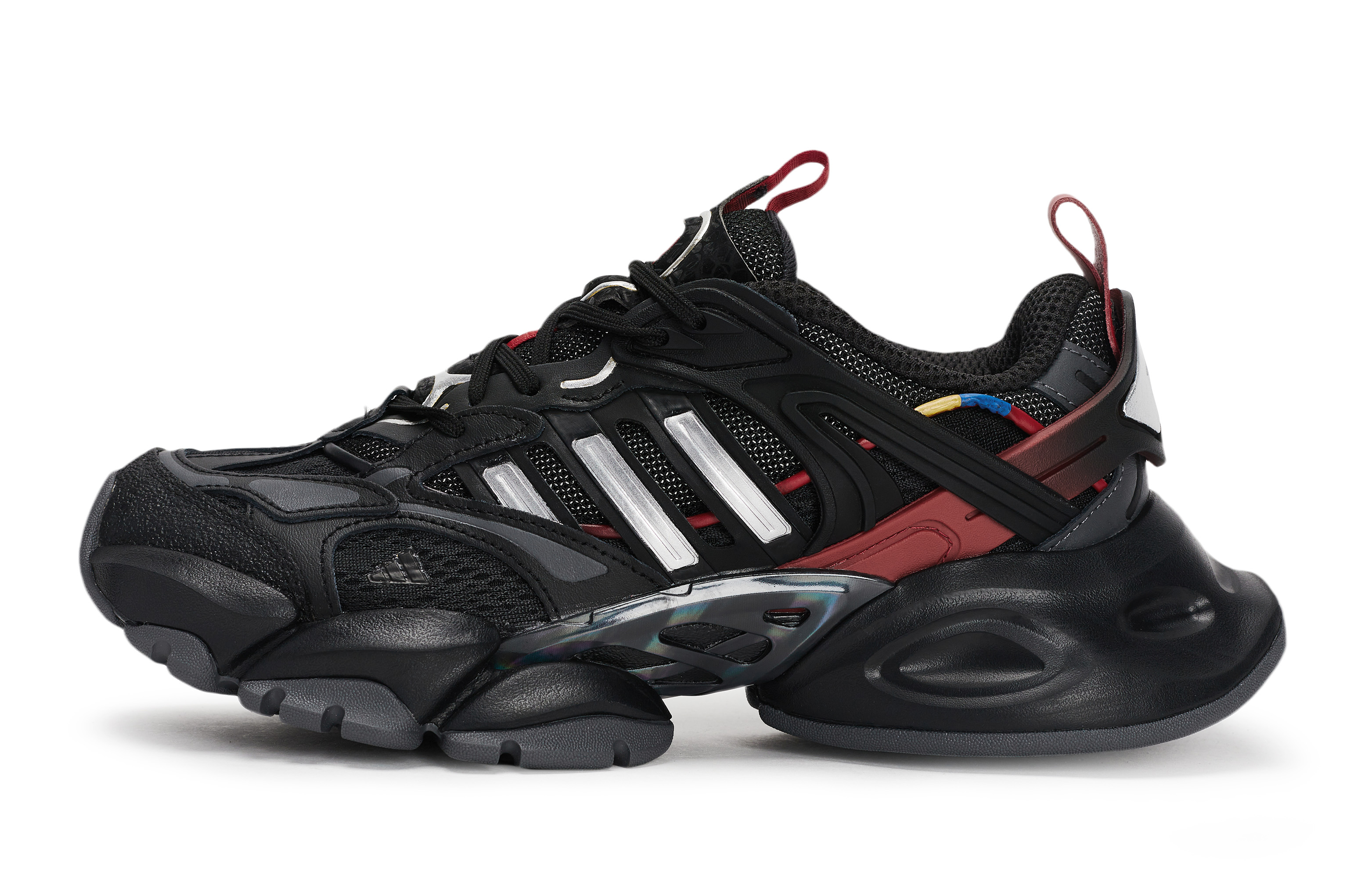 Adidas XLG RUNNER DELUXE Slip Resistant Abrasion Resistant Low top Running Shoes Unisex Black Red Silver