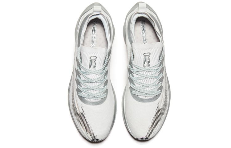 Erke Soft And Comfortable Cushioning Slip Resistant Abrasion Resistant Rebound Low top Running Shoes Men’s White Silver