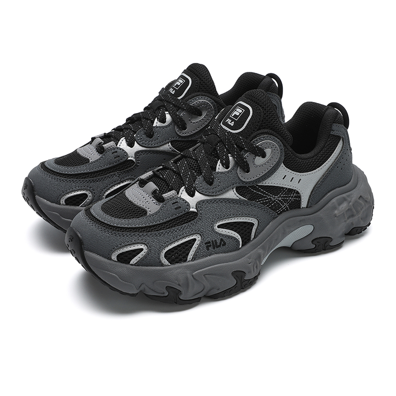 FILA TORNADO Textile, Synthetic Leather Low top Casual Running Shoes Women’s Gray Black