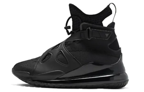 Jordan Air Latitude 720 Retro Black Warrior Fabric Shock Absorbing Anti-Slip High Top Air Cushion Casual Running Shoes Women's Black