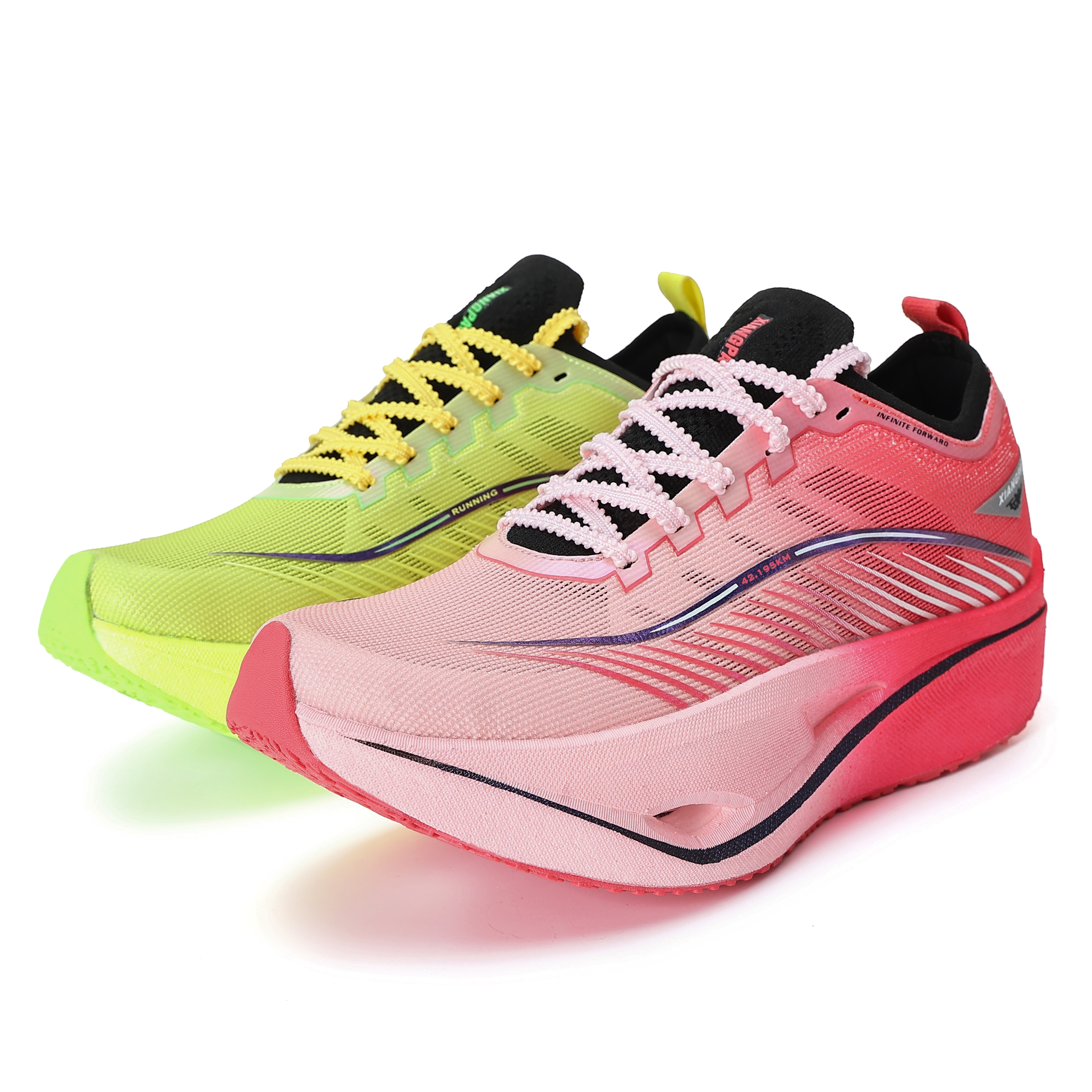XIANGPAO Running Shoes Unisex Low Top Red Green Mismatched