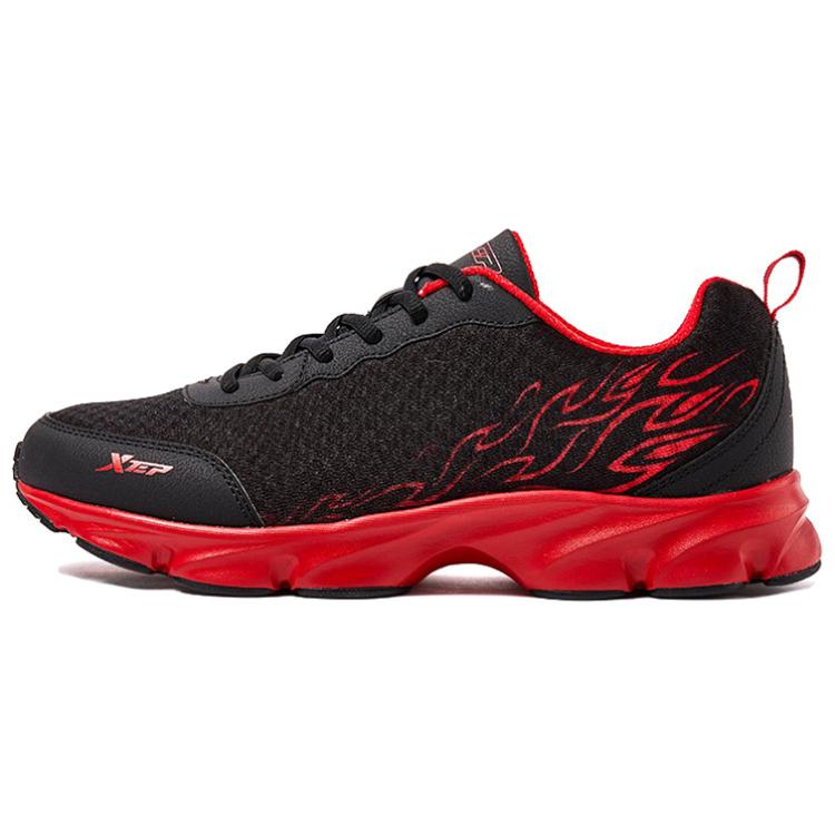 XTEP Cushioning Slip Resistant Abrasion Resistant Breathable Lightweight Rebound Low top Running Shoes Men’s Black