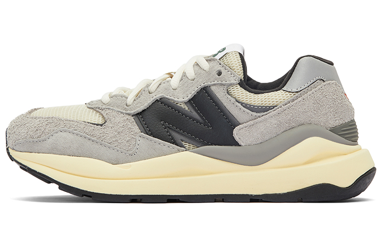 New Balance NB 5740 Retro and comfortable fabric, wear-resistant and breathable, low-top, casual urban commuting running shoes, same style for men and women, gray series, off-white