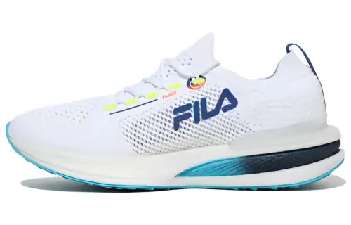 FILA Cushioning Abrasion Resistant Cushioning, Wear Resistant Low top Running Shoes Unisex White Blue Korean Style