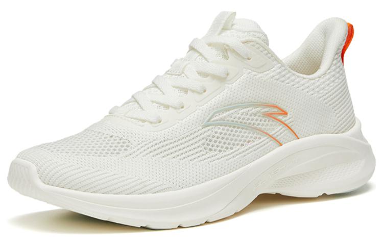Anta Comfortable Fabric Slip Resistant Abrasion Resistant Low top Running Shoes Women’s White Orange