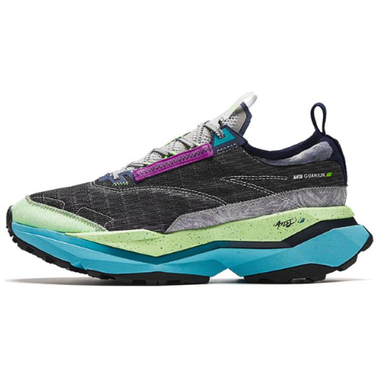 Anta Peregrine Falcon 2 Fabric Slip Resistant Abrasion Resistant Low top Running Shoes Men’s Black Green Blue