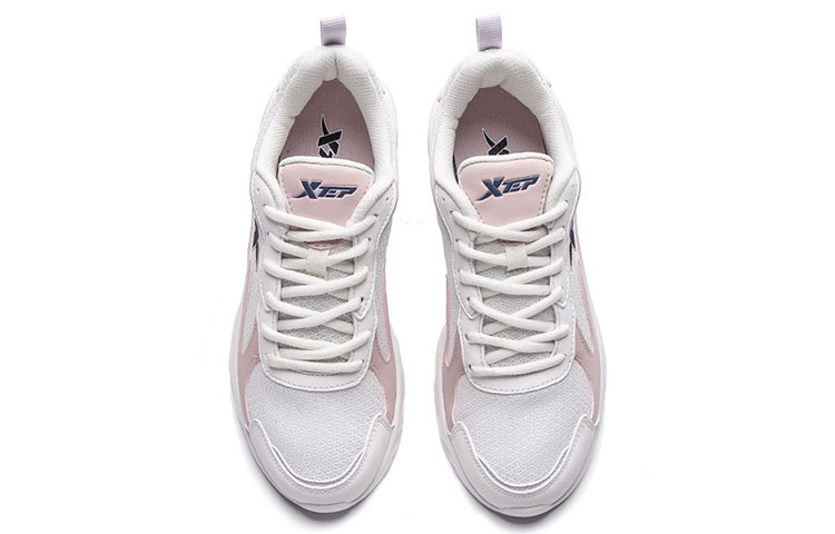 XTEP Cushioned Wear-Resistant Breathable Lightweight Low-Top Running Shoes Women’s Beige Pink