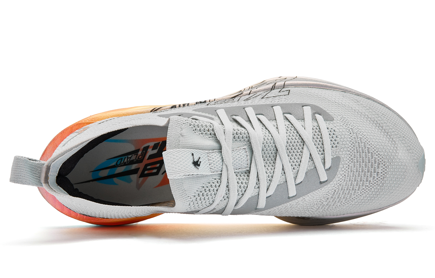 QIAODAN Feiying Plaid 1.5 Running Shoes Women’s Low Top Gray Silver Jelly Orange
