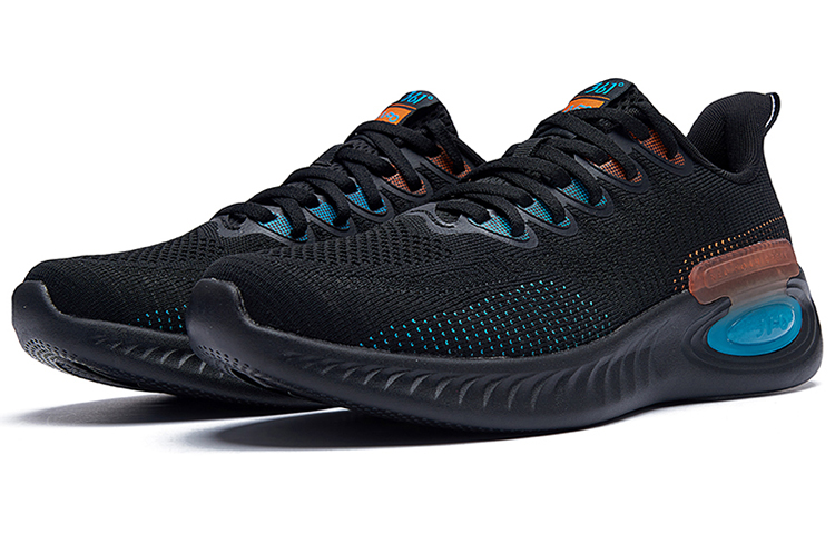 361° NFO Soft Sole Mesh, Textile Slip Resistant, Breathable, Lightweight Low top Running Shoes Men’s Black Blue
