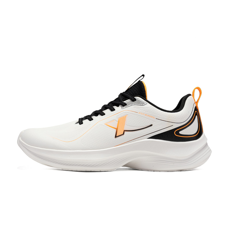 XTEP Cushioning Abrasion Resistant Waterproof Low top Running Shoes Men’s Sail White Highlighter Orange