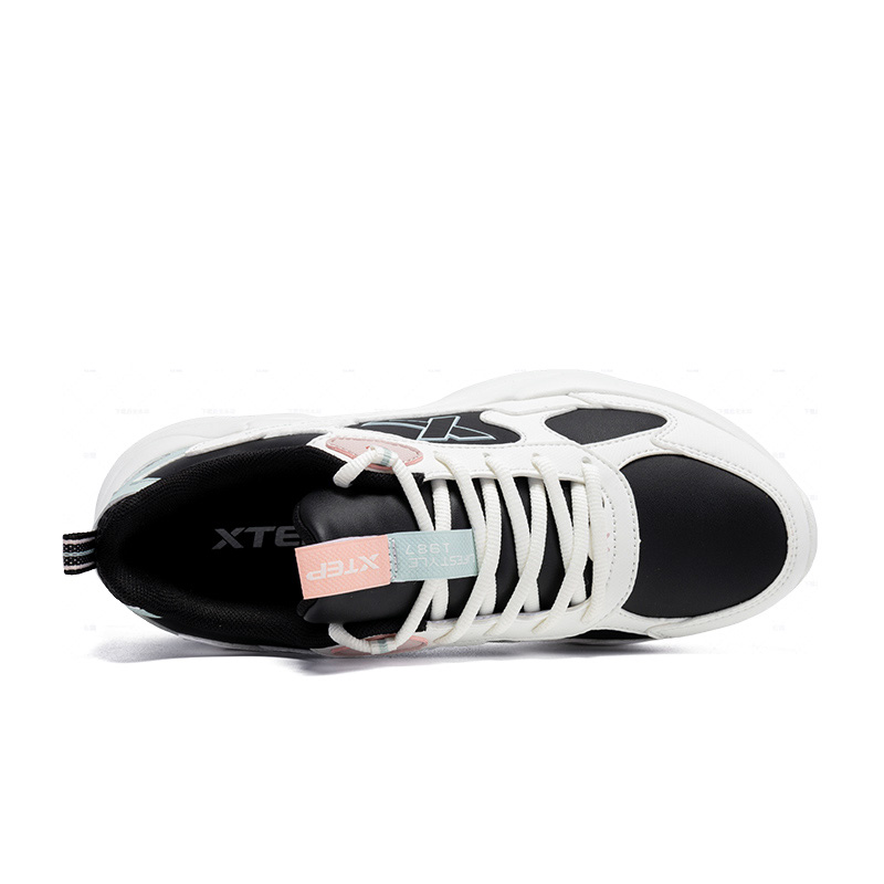 XTEP Slip Resistant, Abrasion Resistant, Breathable Low top Running Shoes Women’s White Black