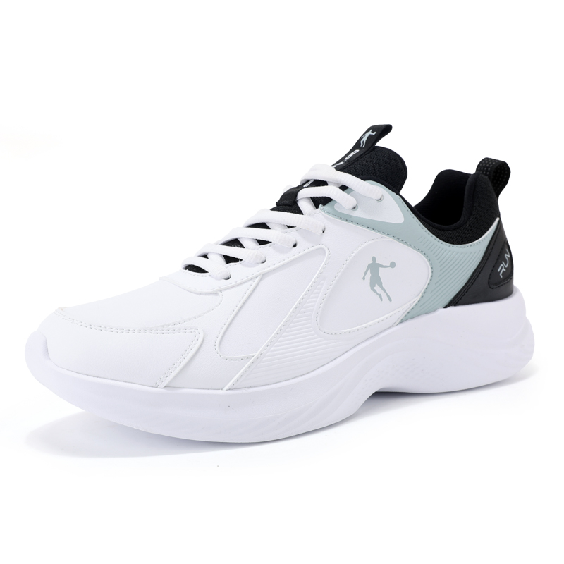 QIAODAN Slip Resistant Abrasion Resistant Low top Running Shoes Men’s White Green