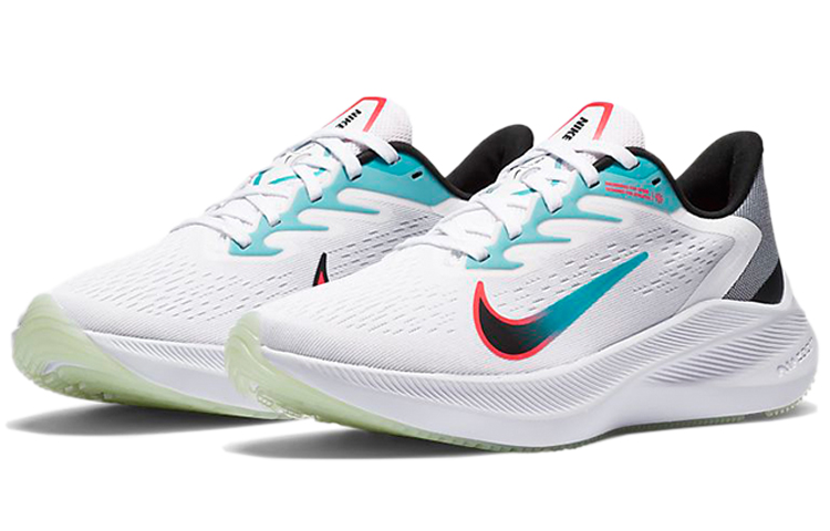 Женские кроссовки Nike Zoom Winflo 7 (бело-зеленые) — фото 3