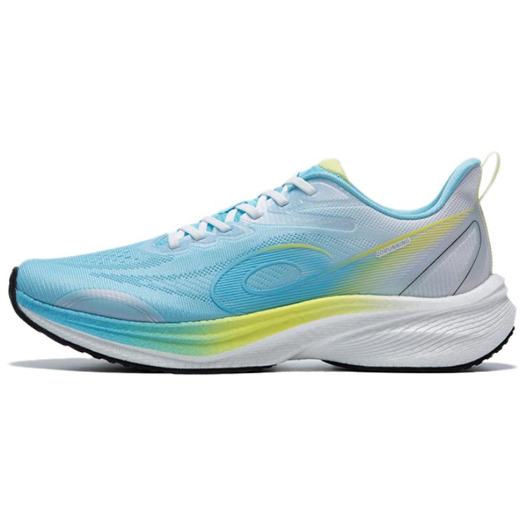 QIAODAN Light Speed 5.0 PLUS Cushioning Slip Resistant Low top Training Racing Running Shoes Men’s Blue White