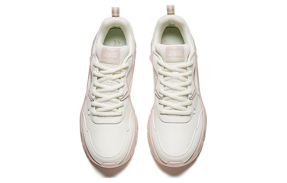 Anta Cushioning, Wear Resistant Low top Running Shoes Women’s White Gray Pink