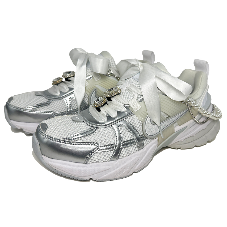 Nike V2K Run Running Shoes Unisex Low Top Silver/White