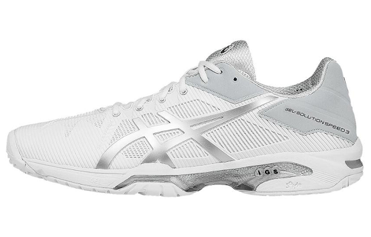 ASICS Gel Solution Speed 3 Running Shoes Men's Low Top White/Silver