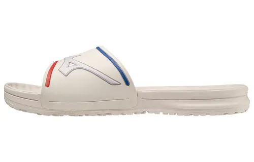 Mizuno Relax Slide 2 Sports Slippers Unisex Ecru Blue Red