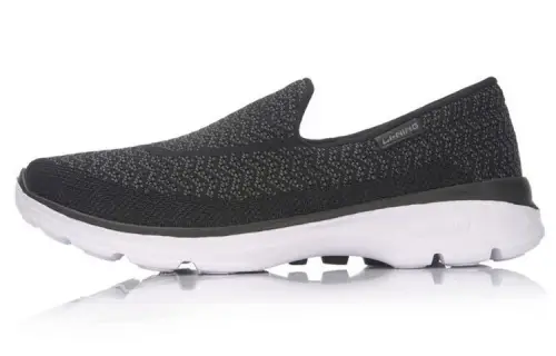 Li Ning Cushioning Slip Resistant Abrasion Resistant Low top Running Shoes Men's Black