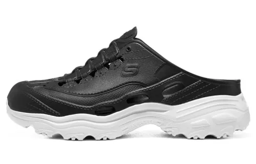 Skechers D'LITES Slide Slippers Men's Black White