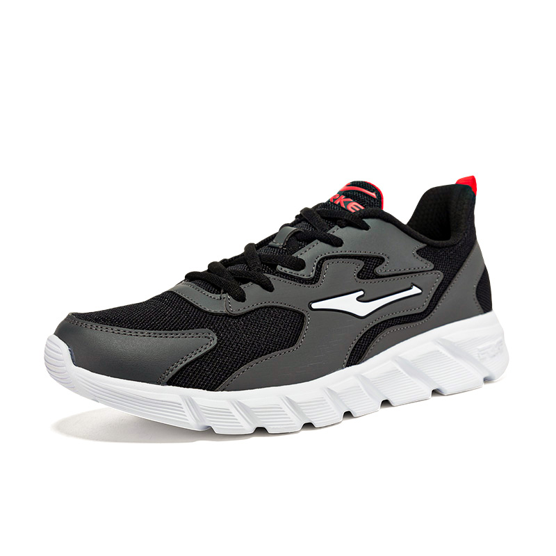 Erke Abrasion Resistant, Lightweight, And Breathable Low top Casual Running Shoes Men’s Black Gray