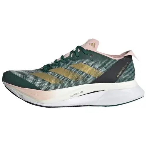 Adidas Adizero Boston 12 Slip Resistant Abrasion Resistant Low top Running Shoes Women's Green Gray