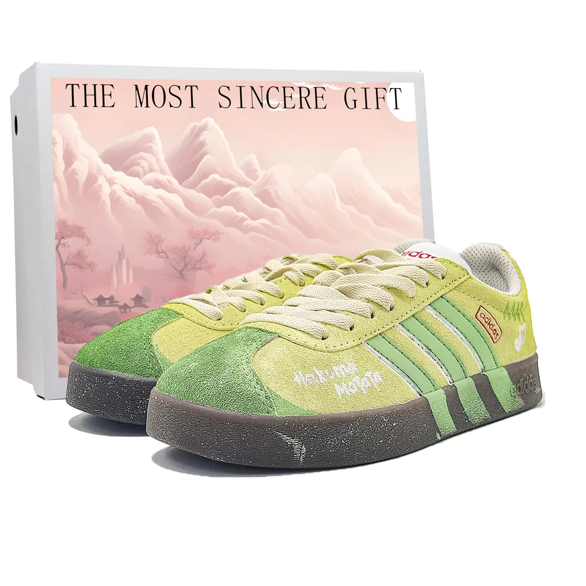 Adidas VL COURT 2.0 Abrasion Resistant Low top Skateboard Shoes Unisex Green