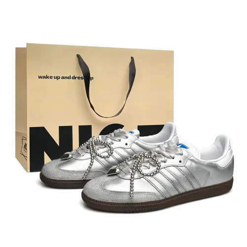 Adidas Originals SAMBA OG Low top Skateboard Shoes Unisex Silver