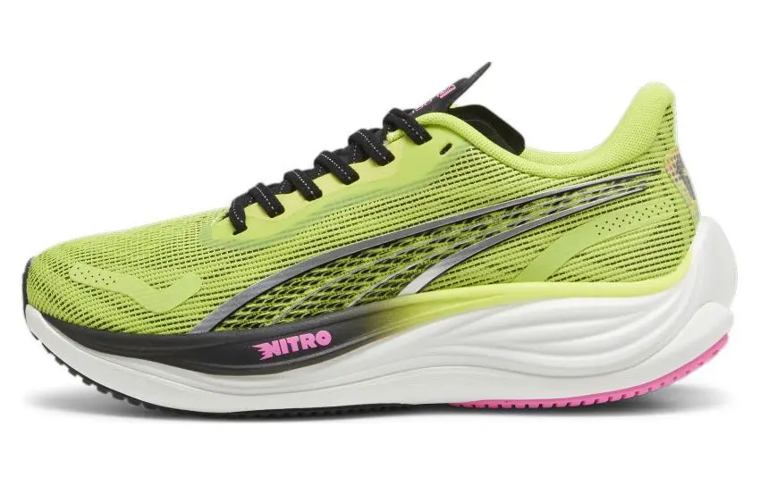 PUMA Velocity Nitro 3 Abrasion Resistant Breathable Low top Running Shoes Women's Green Black