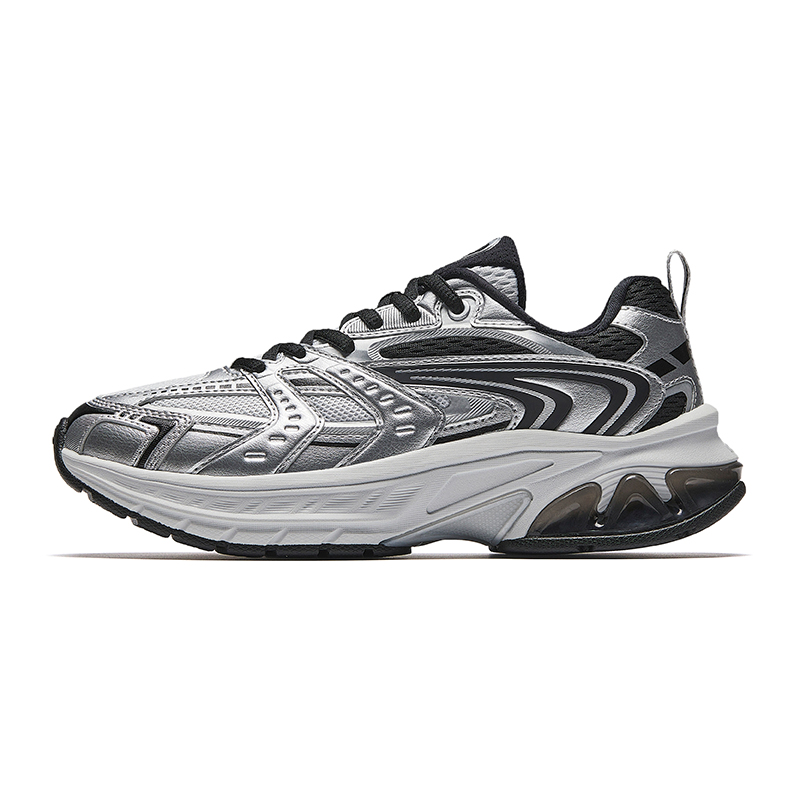 Anta Slip Resistant Abrasion Resistant Low top Casual Running Shoes Women’s Silver Gray Black