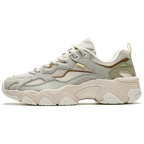 Anta Slip Resistant, Abrasion Resistant, Breathable Low top Casual Shoes Women's Beige Gray Green