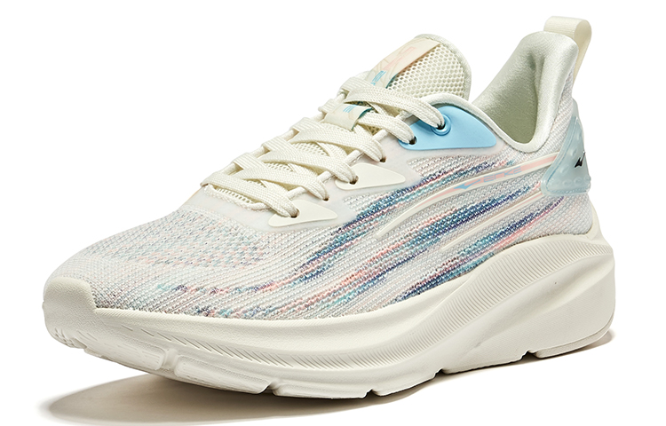 Erke Cushioning Abrasion Resistant Breathable Low top Running Shoes Women’s Ivory White Lake Blue