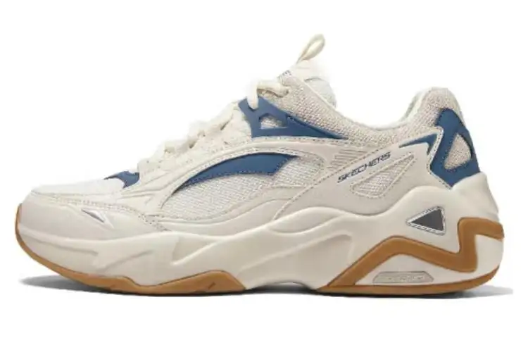 Skechers D'LITES HYPER BURST Low top Casual Running Shoes Men's White Blue