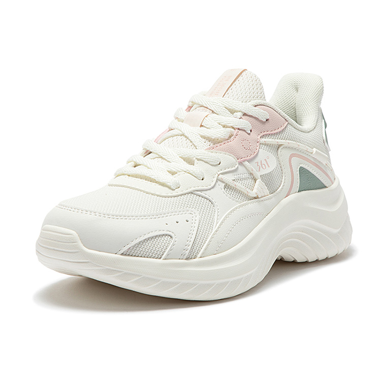 361° Cushioning Slip Resistant Abrasion Resistant Lightweight Low top Casual Running Shoes Women’s White Pink Green