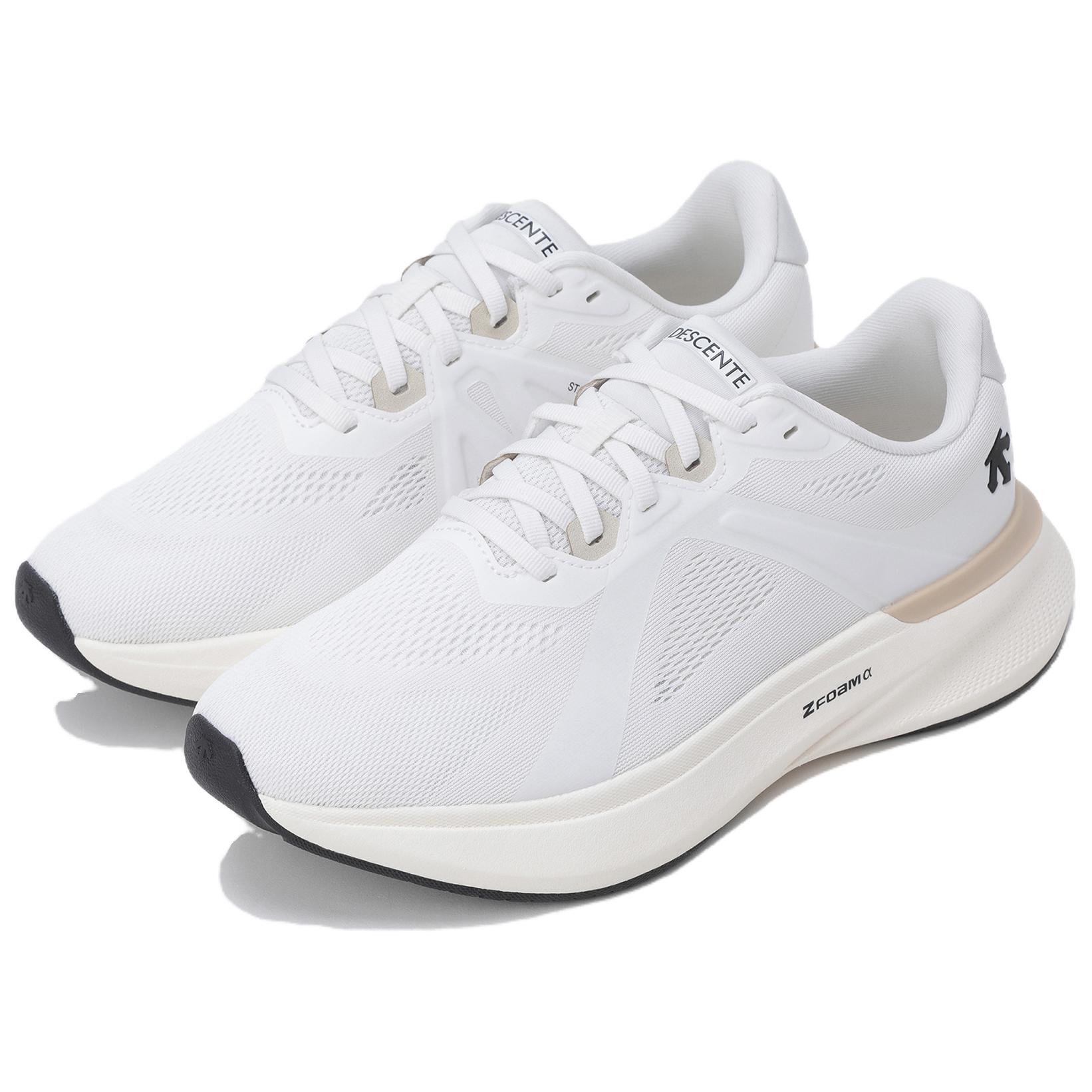 DESCENTE Alpha Support Slip Resistant Abrasion Resistant Low top Training City Commuting Running Shoes Unisex White