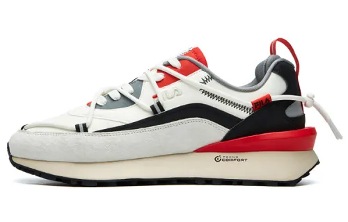 FILA FUSION Jogger DX Vintage Textile, Synthetic Leather Low top Casual Running Shoes Men's White Orange
